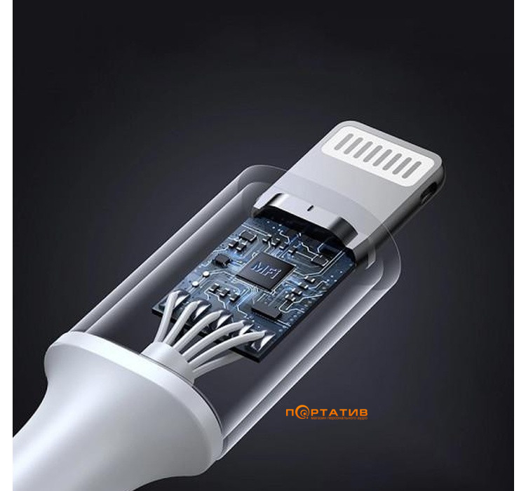Кабель UGREEN US304 Type-C - Lightning 60W 5A Cable Aluminium 1 m White (70523)