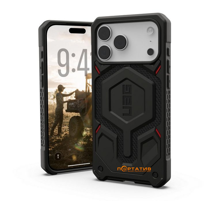 Чехол UAG iPhone 17 Pro Max, Monarch Pro MagSafe, Kevlar Black (114514113940)