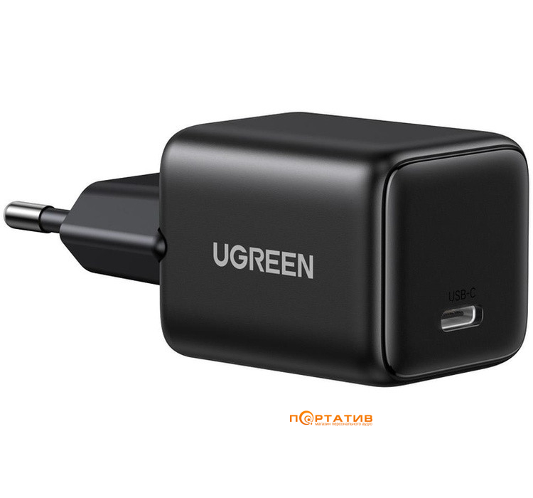 Зарядний пристрій UGREEN X512 USB-C 20W PD GaN Fast Charger Black (55553)