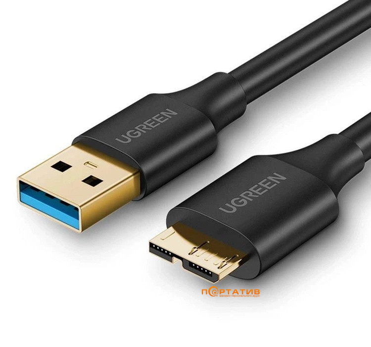 Кабель UGREEN US130 USB 3.0 A Male to Micro USB 3.0 Male Cable 1m Black (10841)