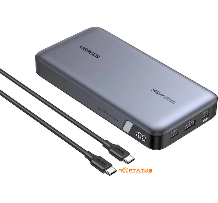 Зовнішній акумулятор Ugreen PB205 25000mAh 145W PD Grey (90597)