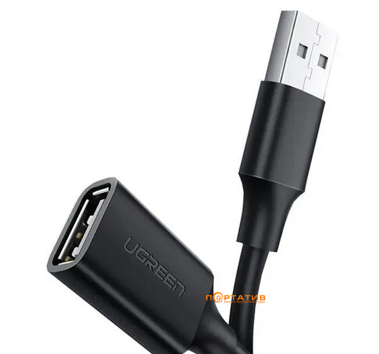 Кабель UGREEN US103 USB 2.0 Male to Female Extension Cable 0.5m Black (10313)