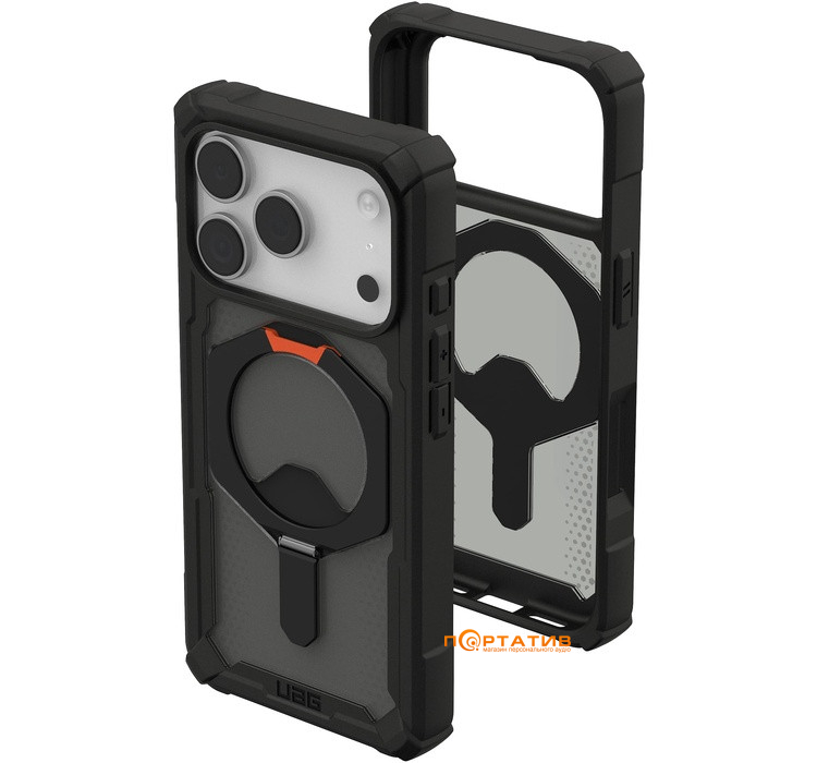 Чохол UAG iPhone 17 Pro, Plasma XTE MagSafe, Black/Pop Orange (114527114097)