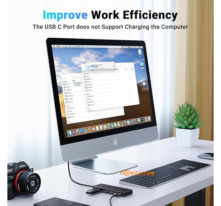 USB-хаб UGREEN CM806 USB-C to 2xUSB-A + 2xUSB-C 3.2 Gen2 10Gbps Black (35583)