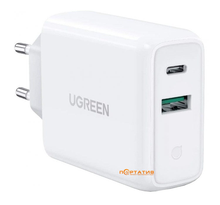 UGREEN Wall Charger CD170 USB + Type-C 36W White
