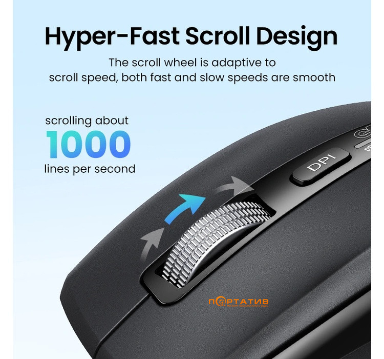 Мышь Ugreen Ergonomic Contoured 5K Wireless Mouse Black M751 (45792)