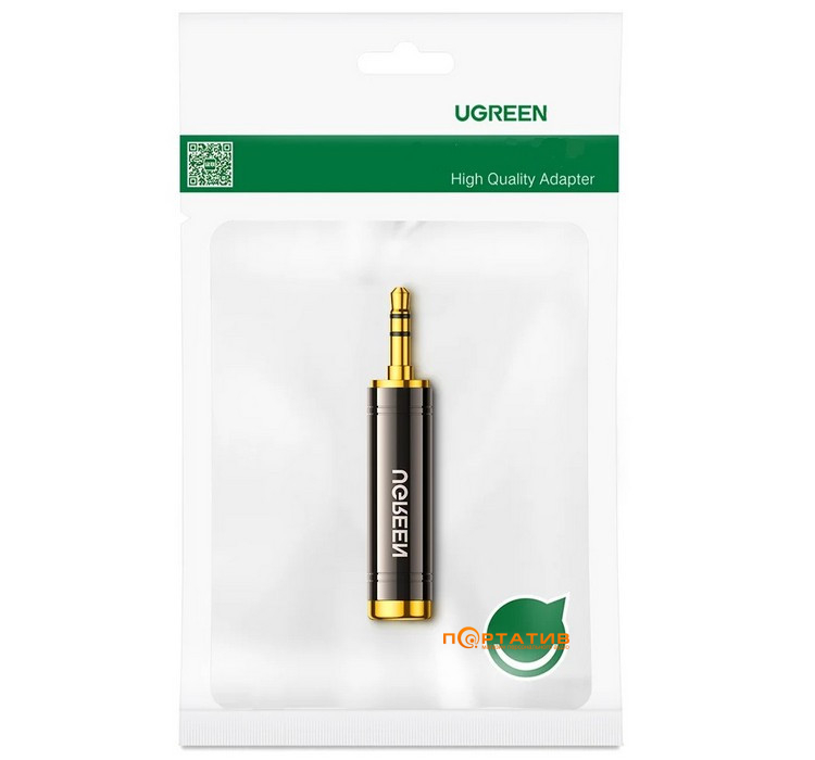 Перехідник UGREEN AV168 3.5mm Male to 6.35mm Female Black (60711)