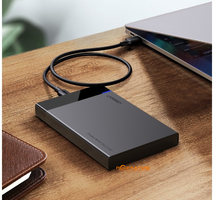Зовнішня кишеня Ugreen US221 USB 3.0 to 2.5' SATA Hard Driver Enclosure Black (30848)