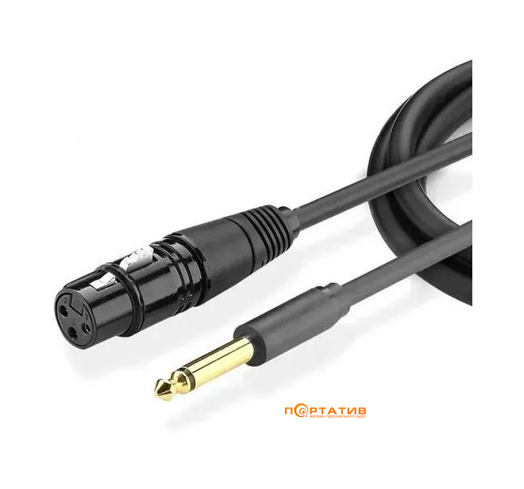 Кабель UGREEN AV131 6.35 Male to XLR Female Cable 2m Black (20719)
