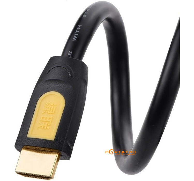 Кабель UGREEN HD101 HDMI Round Cable 2m Yellow/Black (10129)