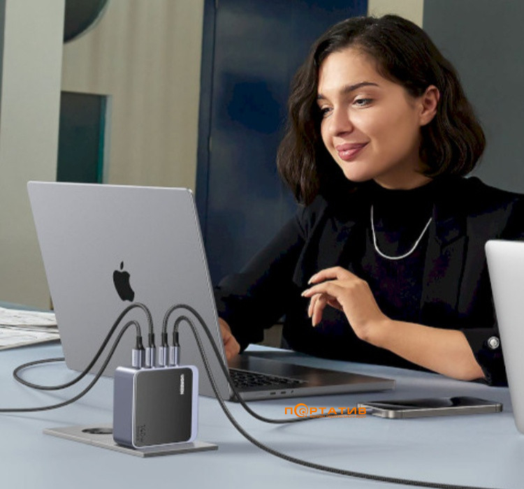 Зарядное устройство UGREEN X570 Nexode S USB-A+3xUSB-C 140W GaN Tech Fast Charger Space Gray (45575)