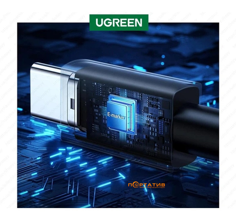 Кабель UGREEN L513 USB-C to USB-C 240W PD Cable 1m Black (45067)