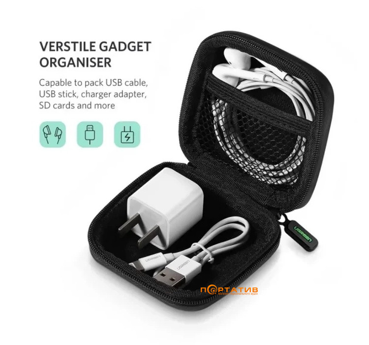 Чохол UGREEN LP128 Earphone Carrying Case Bag, Black (40816)