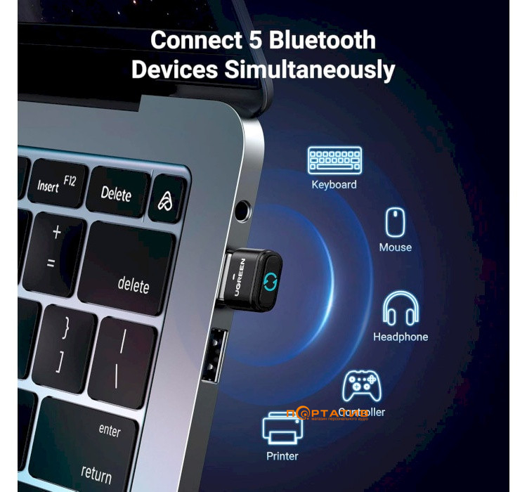 Адаптер Ugreen BT301 Bluetooth 5.3 Black (35994)