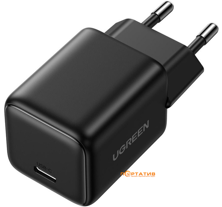 Зарядний пристрій UGREEN X512 USB-C 20W PD GaN Fast Charger Black (55553)
