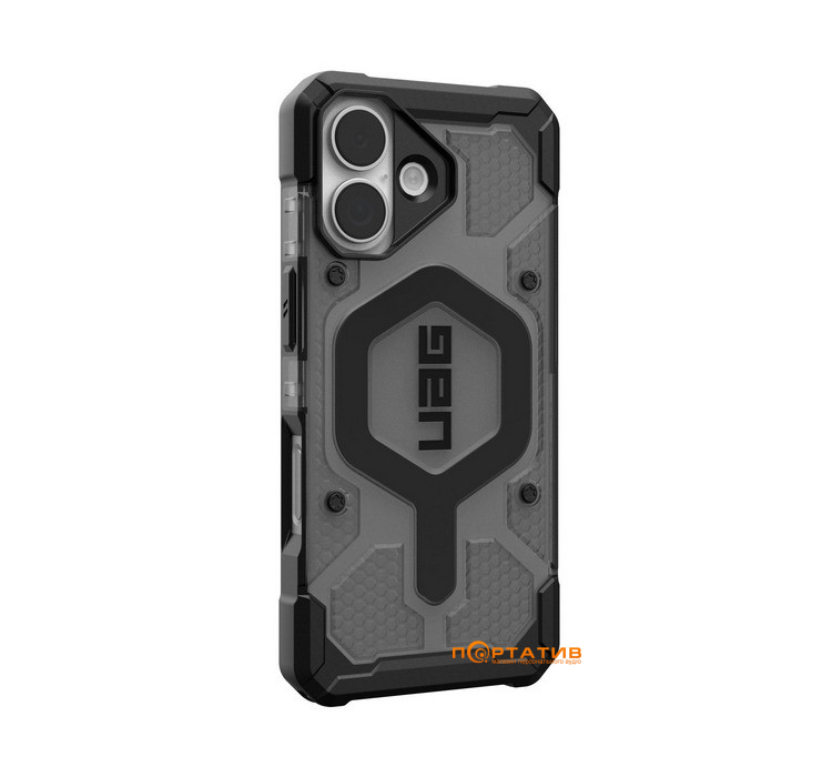 Чехол UAG iPhone 17, Pathfinder Clear MagSafe, Ash/Black (114553113140)