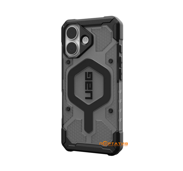 Чехол UAG iPhone 17, Pathfinder Clear MagSafe, Ash/Black (114553113140)