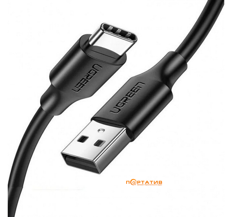 UGREEN US287 USB 2.0 to USB Type-C Cable Nickel Plating 3A 2m Black (60118)