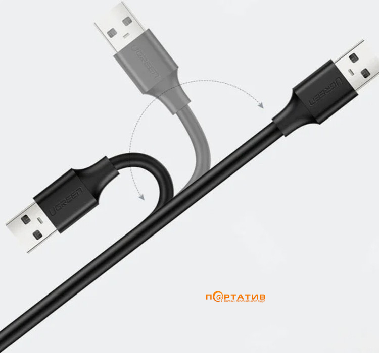 Кабель UGREEN US103 USB 2.0 Male to Female Extension Cable 0.5m Black (10313)