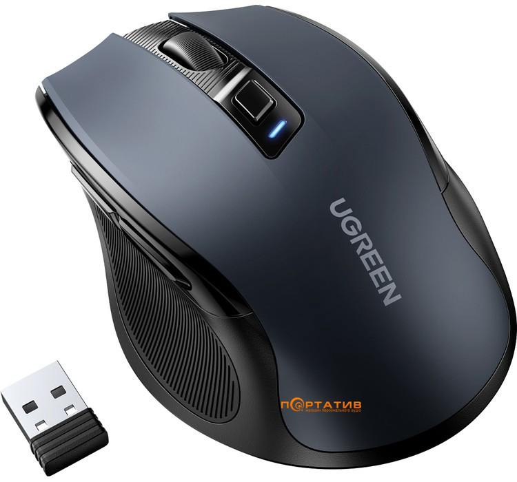 Мышь Ugreen Ergonomic Wireless Silent Mouse Gray MU006 (90545)