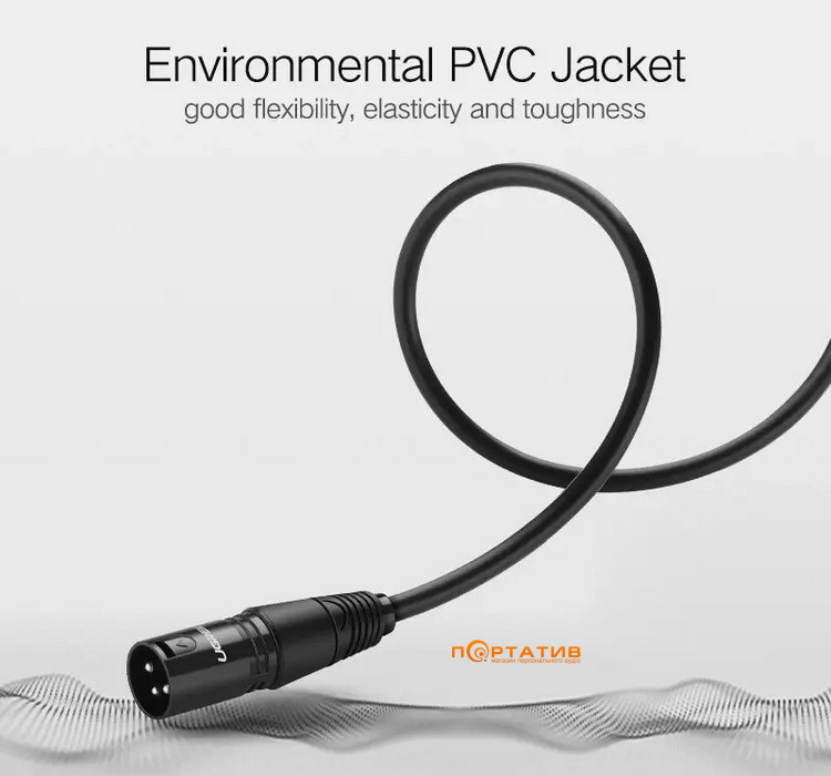 Кабель UGREEN AV130 XLR Male to Female Cable 5m Black (20712)