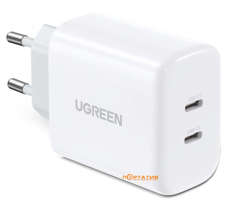 UGREEN CD243 40W PD 2xUSB Type-C Fast Charger White (10343)