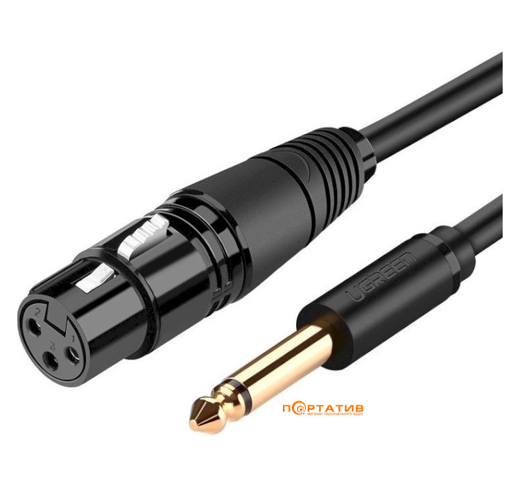 Кабель UGREEN AV131 6.35 Male to XLR Female Cable 2m Black (20719)