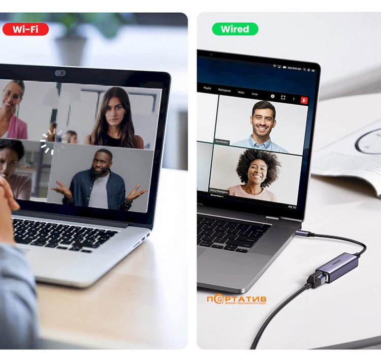 Перехідник Ugreen CM199 USB-C to Ethernet Adapter Grey (50737)