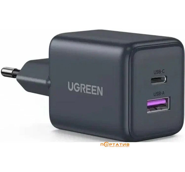 Зарядное устройство UGREEN X516 30W 2-Port GaN Fast Charger Black (65014)