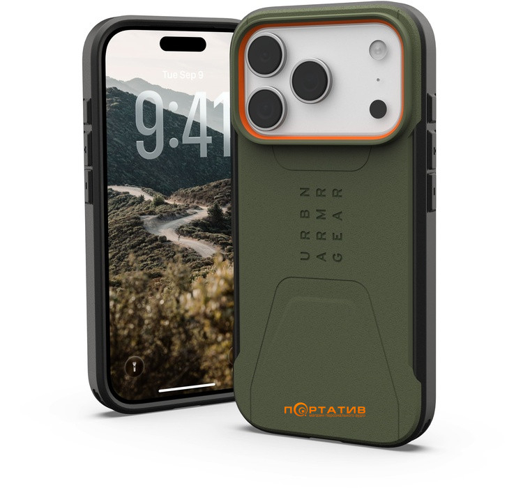 Чохол UAG iPhone 17 Pro, Civilian MagSafe, Olive/Orange (114545117297)