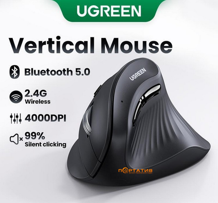 Мышь Ugreen Vertical Wireless Mouse MU008 (25444)