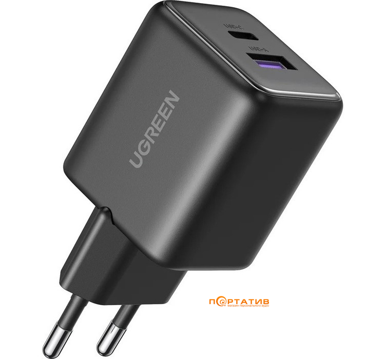 Зарядное устройство UGREEN X516 30W 2-Port GaN Fast Charger Black (65014)