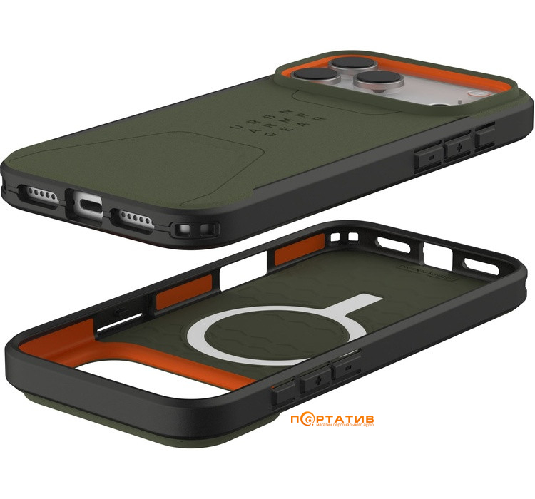 Чохол UAG iPhone 17 Pro Max, Civilian MagSafe, Olive/Orange (114546117297)