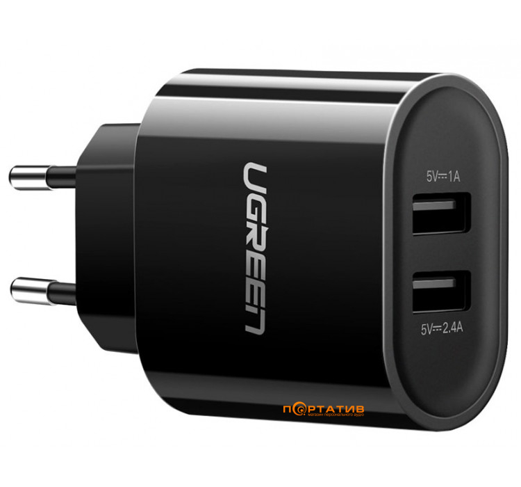 СЗУ UGREEN Wall Charger CD104 2xUSB 3.4A Black