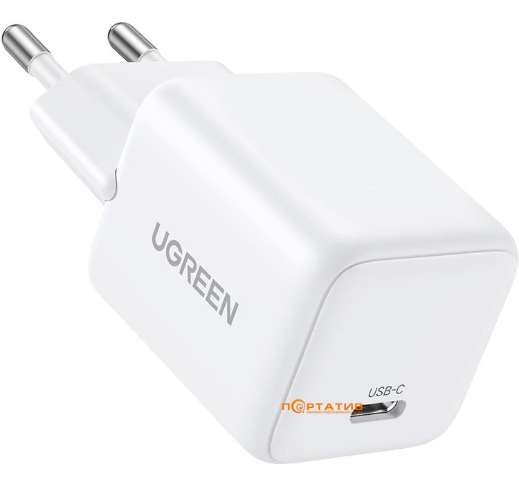 Зарядний пристрій UGREEN X512 USB-C 20W PD GaN Fast Charger White (55554)