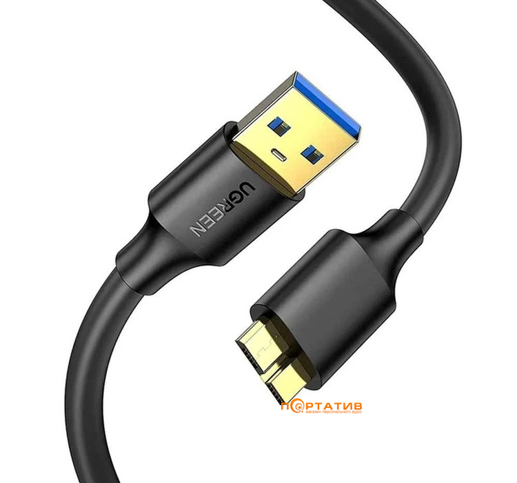 Кабель UGREEN US130 USB 3.0 A Male to Micro USB 3.0 Male Cable 0.5m Black (10840)