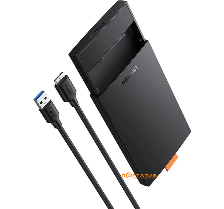 Зовнішня кишеня Ugreen CM237 USB 3.0 to 2.5' SATA Hard Driver Enclosure Black (60353)