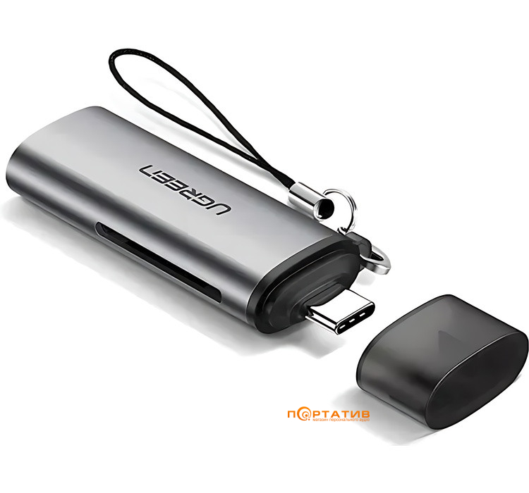 Кардридер Ugreen CM184 USB Type-C 3.1 + USB Card Reader for TF/SD Gray (50704)
