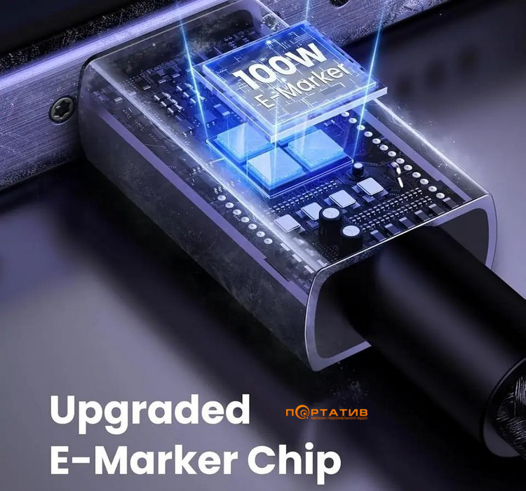 Кабель UGREEN L512 USB-C to USB-C 100W PD Cable 3m Black (45065)