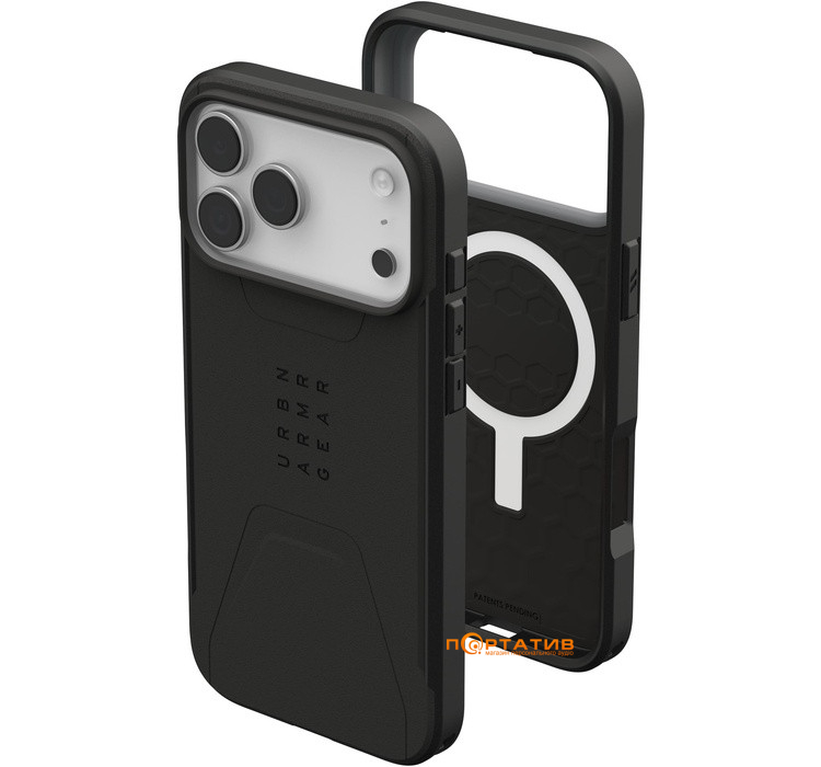 Чохол UAG iPhone 17 Pro Max, Civilian MagSafe, Black (114546114040)