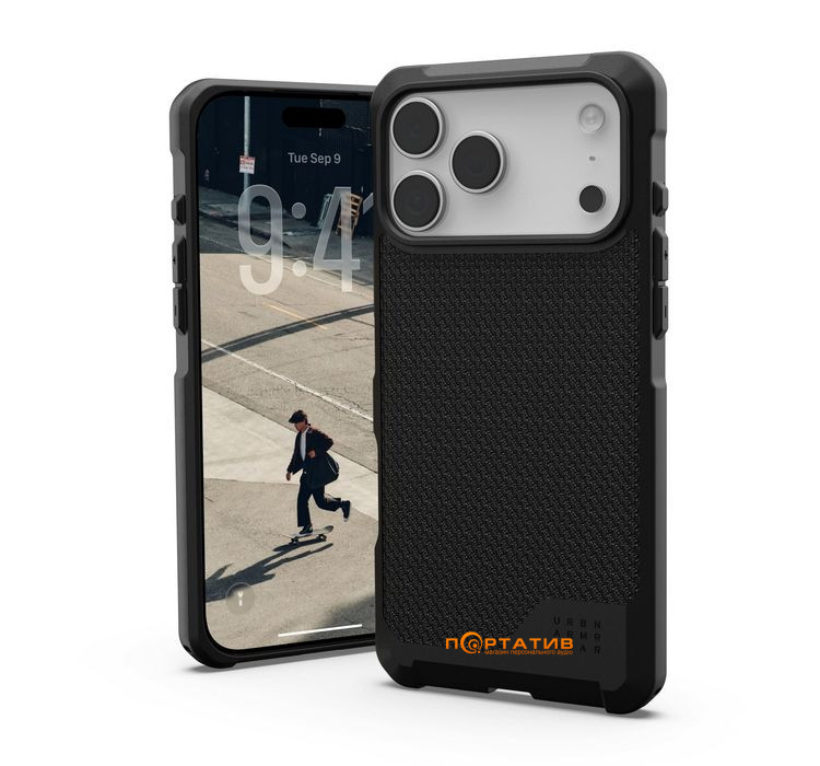 Чехол UAG iPhone 17 Pro Max, Metropolis LT MagSafe, Kevlar Black (114518113940)