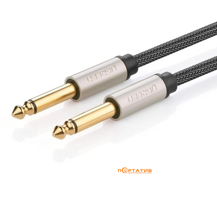 Кабель UGREEN AV128 6.35mm Male to 6.35mm Male Cable 5m Gray (10640)