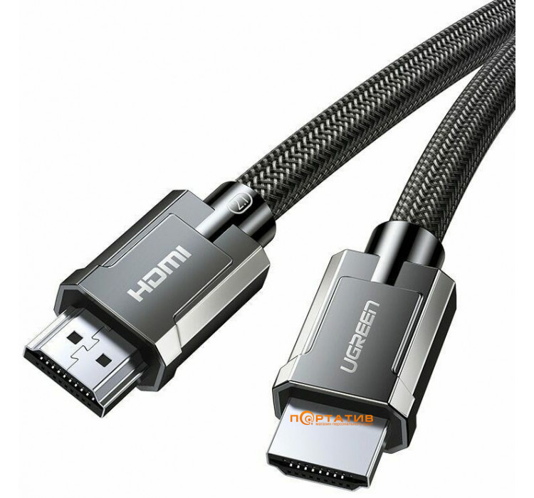 UGREEN HD135 HDMI 2.1 (AM/AM) 8K Round Cable with Braided 2 m Gray