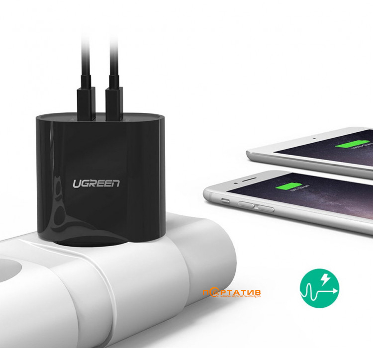 СЗУ UGREEN Wall Charger CD104 2xUSB 3.4A Black