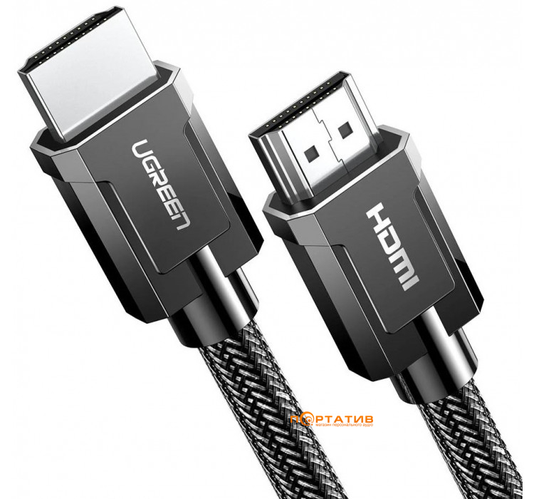UGREEN HD135 HDMI 2.1 (AM/AM) 8K Round Cable with Braided 1m Gray