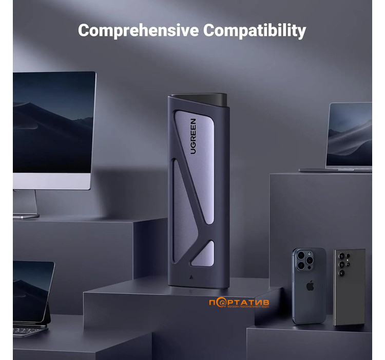 Зовнішня кишеня Ugreen CM767 NVMe/SATA M.2 SSD to USB 3.2 Gray (15813)