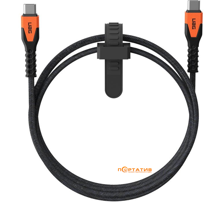 Кабель UAG Rugged Kevlar USB-C to USB-C Cable 1.5m Black/Orange (9B4413114097)