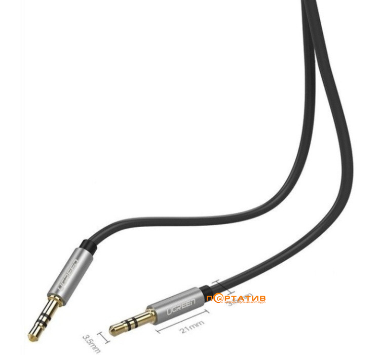 Кабель UGREEN AV119 3.5mm Male to 3.5mm Male Cable 0.5m Black (10732)