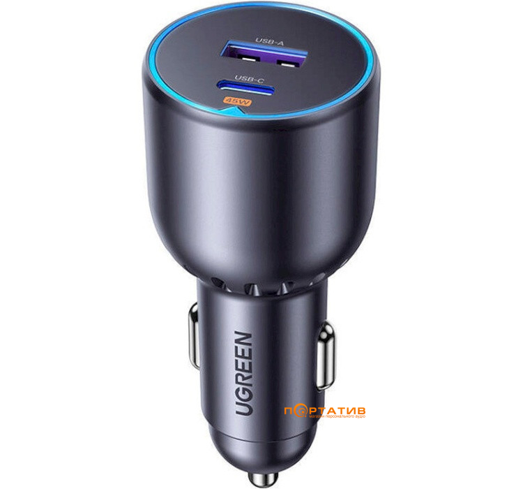 Авто зарядное устройство UGREEN Car Charger EC701 63W USB-C PD + USB-A Gray (35023)