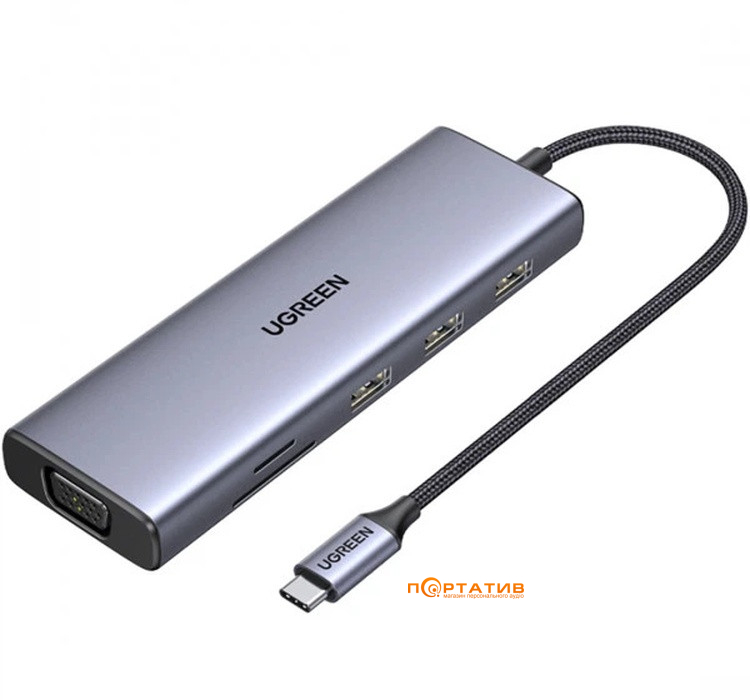 Хаб Ugreen CM498 10-in-1 Hub Hub Gray (15601)